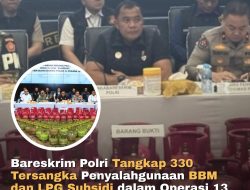Bareskrim Polri Gelar Operasi Besar Berantas Penyalahgunaan Energi Bersubsidi
